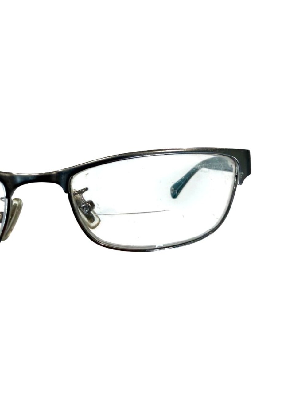 Coach HC5033 Alyson Frames Only Eyeglasses Satin Silver Frame Teal Black Arms - Picture 3 of 8